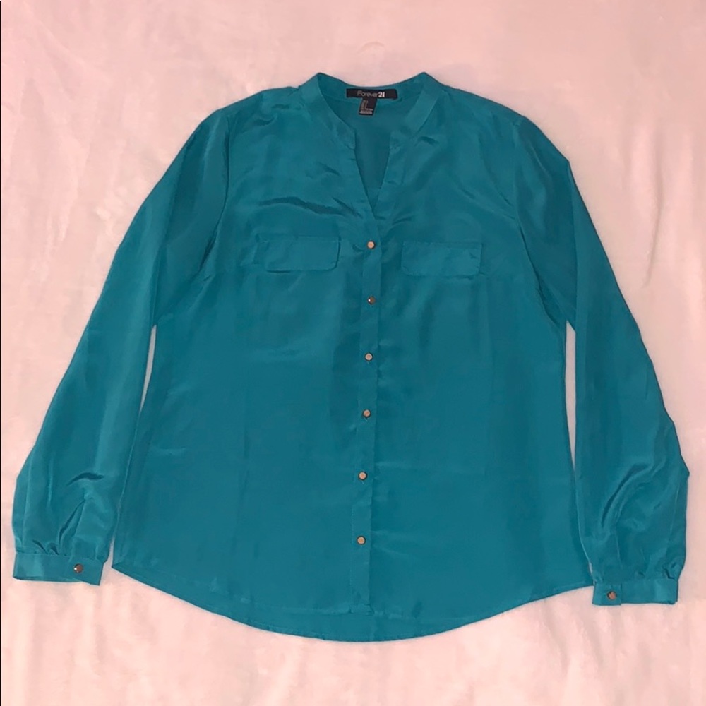Teal Blue Blouse